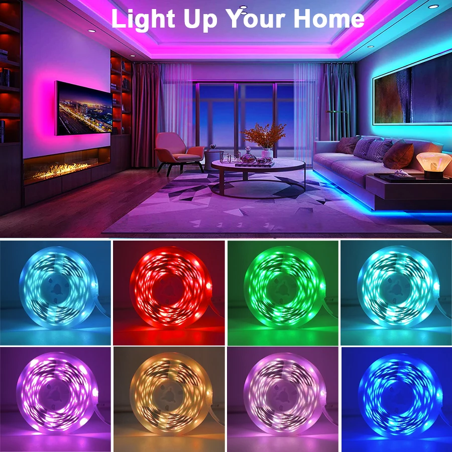 Led Strip Lights Music Sync Led Lights Room with APP Control, Flexible Ribbon Tape Lights for Home Party Decor TV Backlight - Image 2