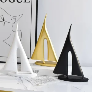 Creative, Minimalist Sailboat Ornament: Smooth Sailing Living Room Decor—Exquisite, Niche Resin Artwork Home Decor
