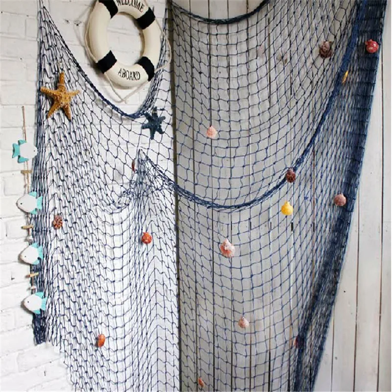 Fishing Net Wall Hangings Ornament Studio Prop Room Home Decoration Mediter Sea Stickers Marine Over The Garden Crafts Nautical - Image 3