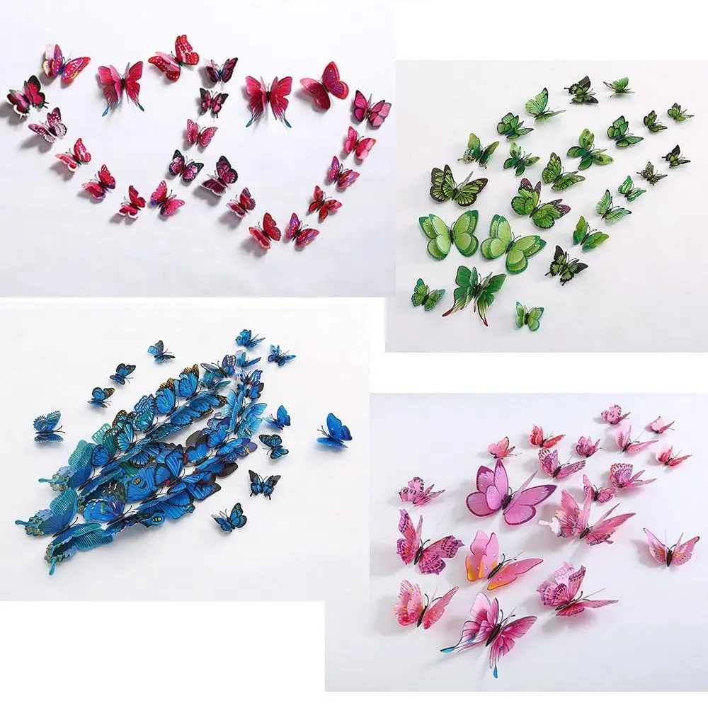 12pcs Universal 3D Butterfly Stickers Butterfly Home Decorative Butterfly Wedding Decor Colorful Cute Wall Stickers Office - Image 4