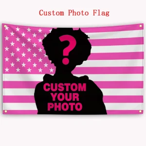 3x5Ft 90x150cm Personalised Customized Photo Logo Pink American Flag Custom Tapestry DIY Your Photo&Text Poster Decor Banner