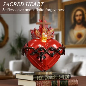 Sacred Heart of Jesus Building Block Set Home Decor Sacred Heart Prayer Room, Christian,Religious Room Decoration Gift for Adult