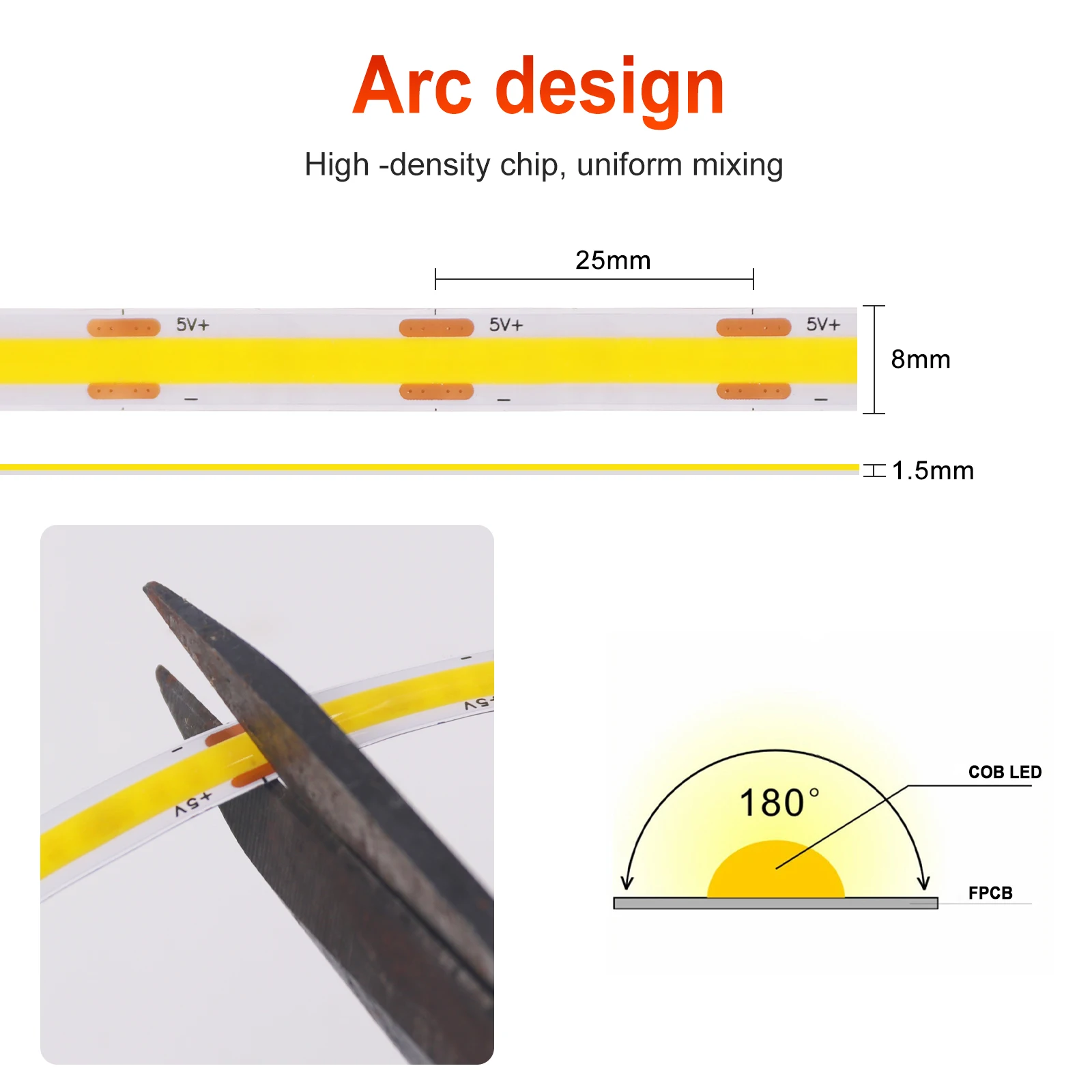 New USB COB Strip Light 5V 320Leds/m Blue/White/Red/Green Flexible Adhesive Tape Night Lighting TV Backlights Home Decor 3M 5M - Image 4