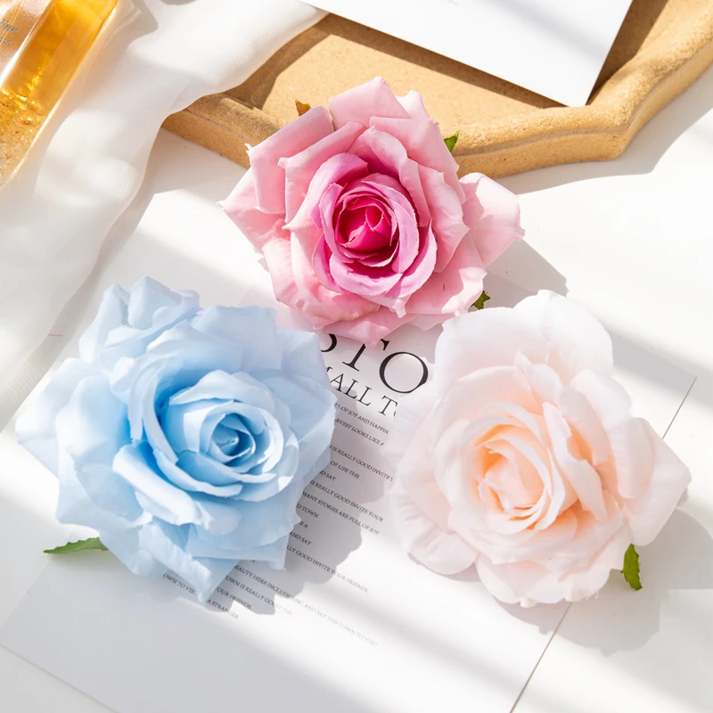 100PC 10CM Wholesale Artificial Flowers for Scrapbook Christmas Home Decor Wedding Garden Rose Arch Fake Silk Head Candy Box - Image 6