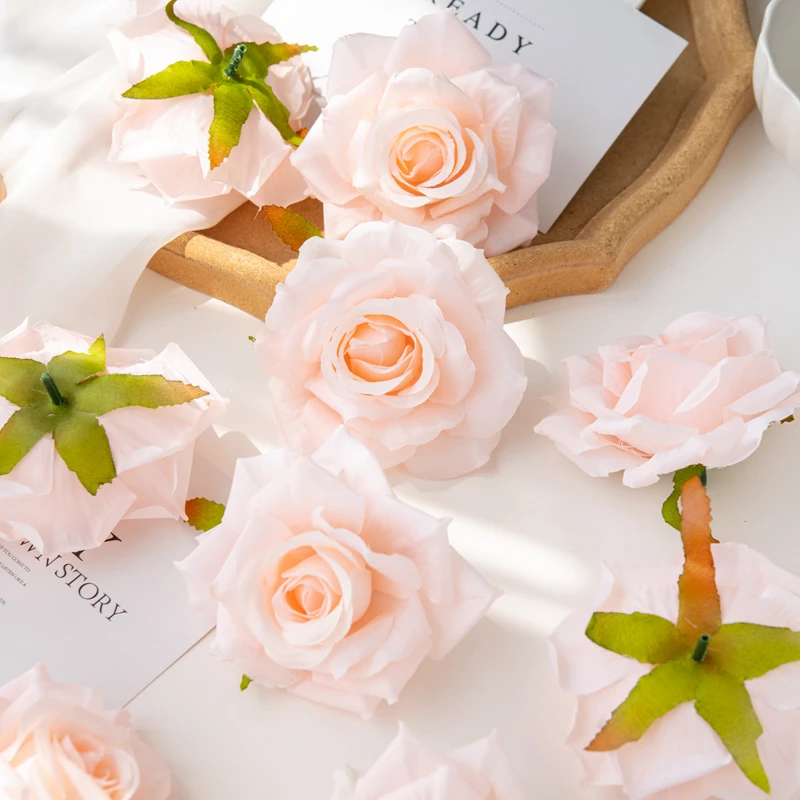 100PC 10CM Wholesale Artificial Flowers for Scrapbook Christmas Home Decor Wedding Garden Rose Arch Fake Silk Head Candy Box - Image 3